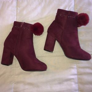Burgundy Suade Booties